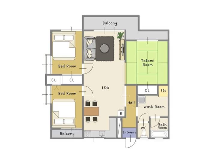 Cozy Family Room In Matsumoto#松本城#松本駅#北松本#上高地 - Matsumoto