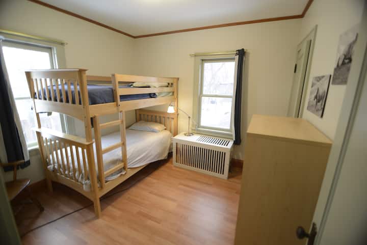 New this year are bunkbeds.  A larger dresser and sizable closet make this a great space for a kids to relax and rest.
