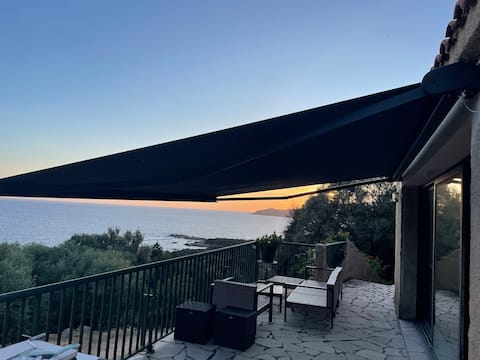 Corse villa sea view 180° AC 4 bedeooms sleeps 10
