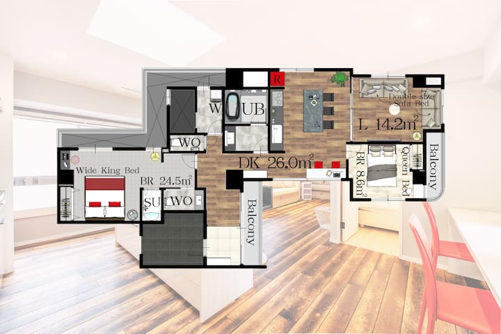 Luxury & Spacious 2bedroom 6mins to Shinjuku #401 gallery image 5