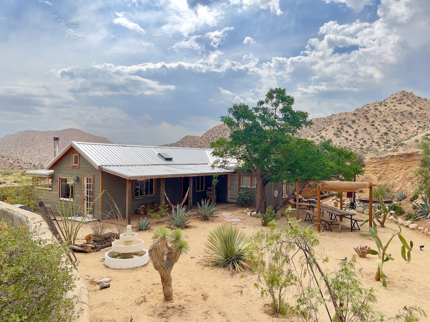 Ranch house exterior in the Pioneertown desert