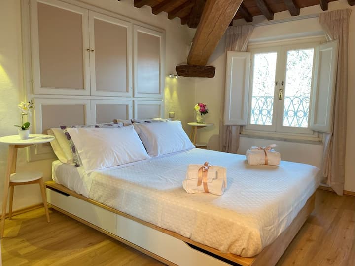 Accogliente Camera E Bagno Con Vista Sul Giardino Di Villa Bottini