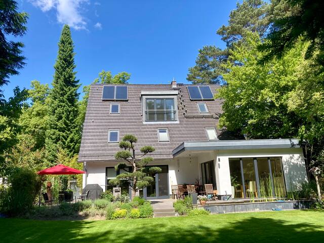 Modern bright architect house in the greenery