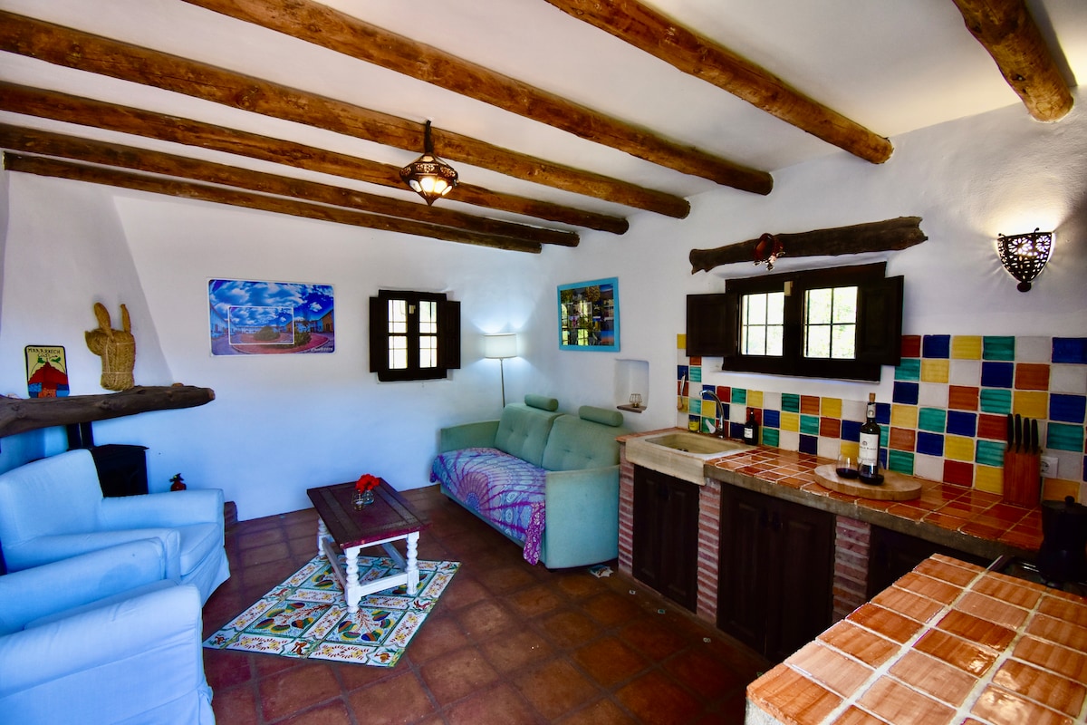 Obývacia izba má plnohodnotnú rozkladaciu pohovku pre ďalších hostí a krb na chladné zimné noci. 