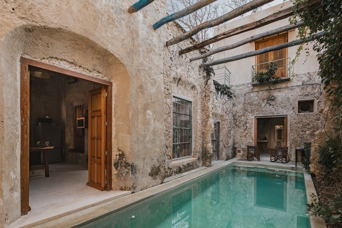 Casa Zotz, ancient stone sanctuary with lap pool in Campeche walled city — Casonas MX — photo 1