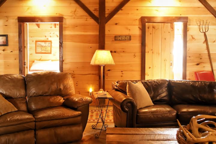 Leather couch and love seat.