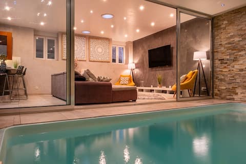 Luxury apartment with heated indoor pool