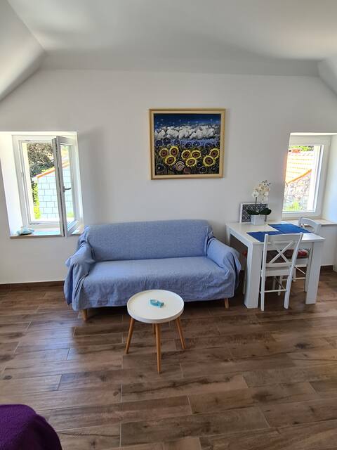 Popular Airbnb listing: Seafront Studio - Sea View, Terrace & Olive Grove in Suđurađ
