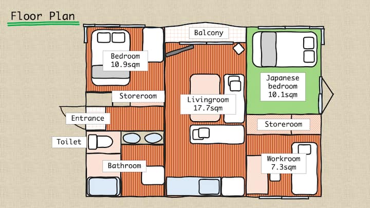 Parking/ 2 Br & 1 Working Room/ 10 Mins To Centre - Hokkaidō