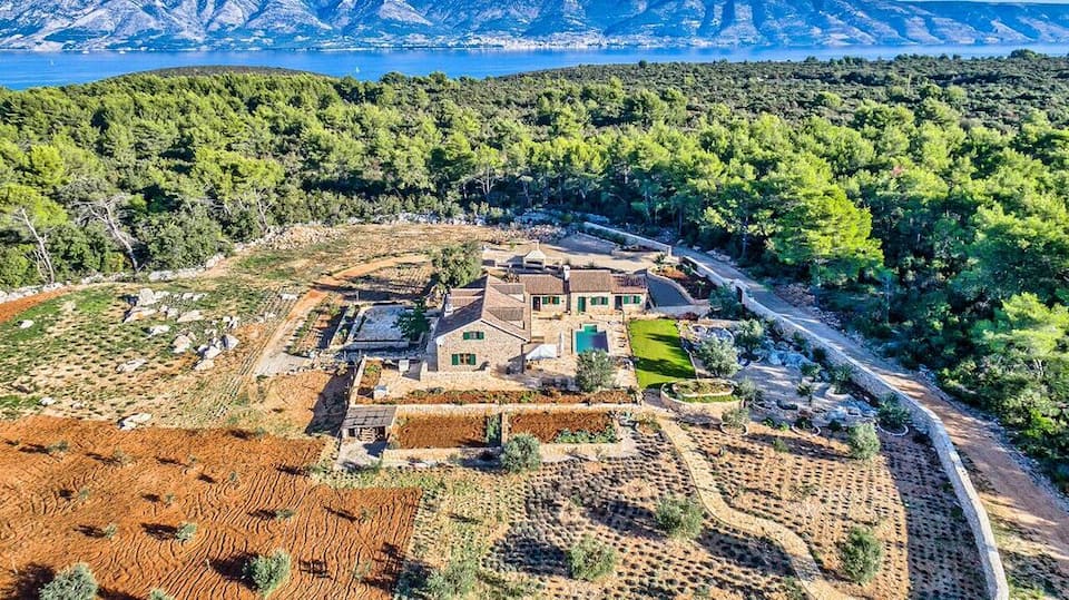 Stone terraces and gardens of the estate