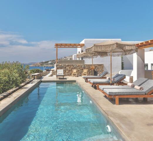 Trinity Mykonos | Sea view Villa near Scorpios