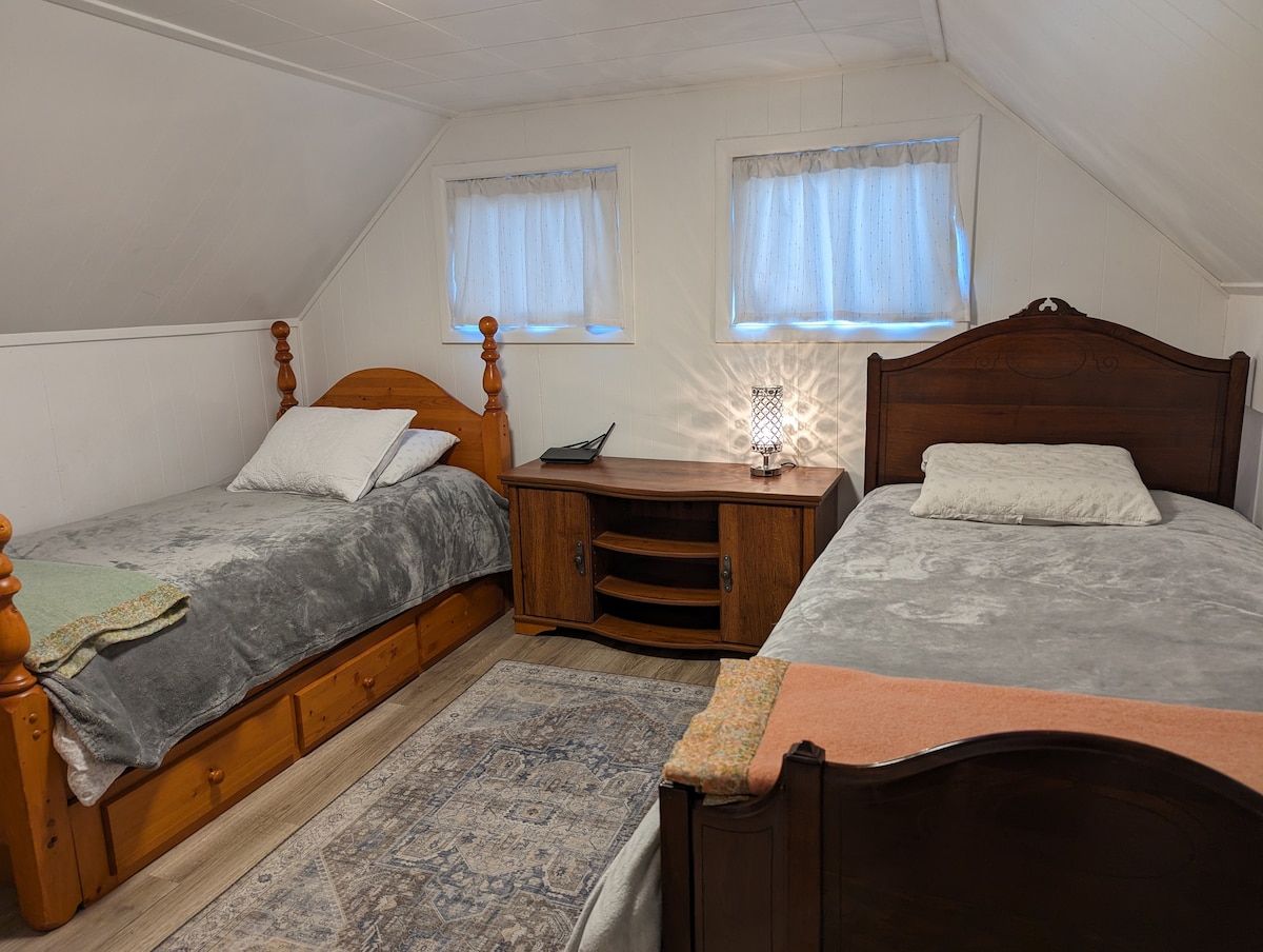 Страхотна спалня с две единични легла.  