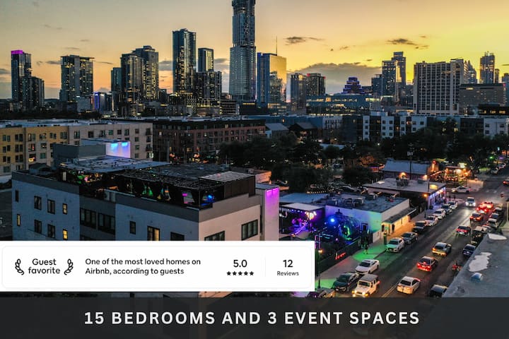 Inn Cahoots on 6th: 15 BR/39 Beds, Pool, Roofdeck