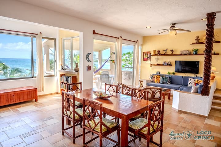 Cute Beachfront Condo W Pool, Ac, Wifi &Restaurant - Akumal