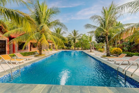 Bungalow Double in Tam Coc | Breakfast & Pool