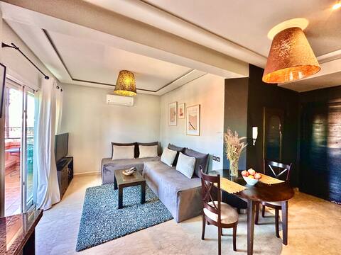 Top Airbnb: Apartment with very nice terrace, central Gueliz in Marrakesh Prefecture
