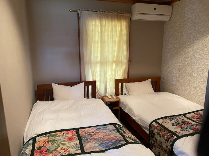 Dormitorio en la planta baja 2 camas individuales.