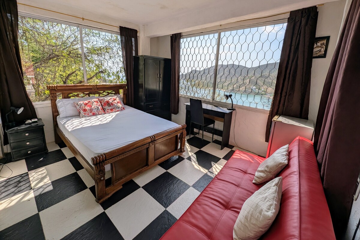 ห้องนอน 1 มีวิวทะเล เตียงคู่และโซฟาเบด