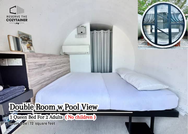 The Cozytainer – dvokrevetna soba s pogledom na bazen