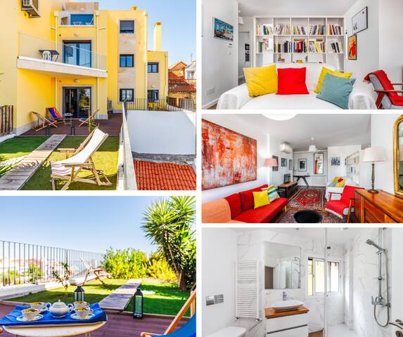 110m2 flat, large terrace with a view and a garden