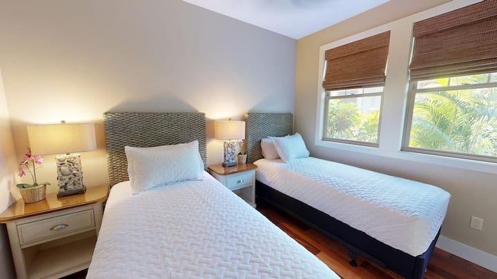 Tercer dormitorio: 2 camas individuales XL o combinado para hacer una cama tamaño king con opción de cubrecamas