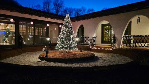 Recreational place with heated pool and spa