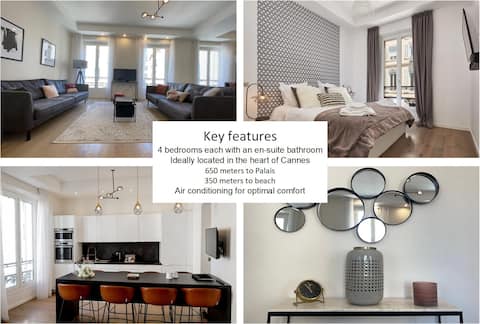 Popular Airbnb listing: Luxury Rue d'Antibes, 4 bedrooms, A/C, 3 minutes from Croisette in Cannes