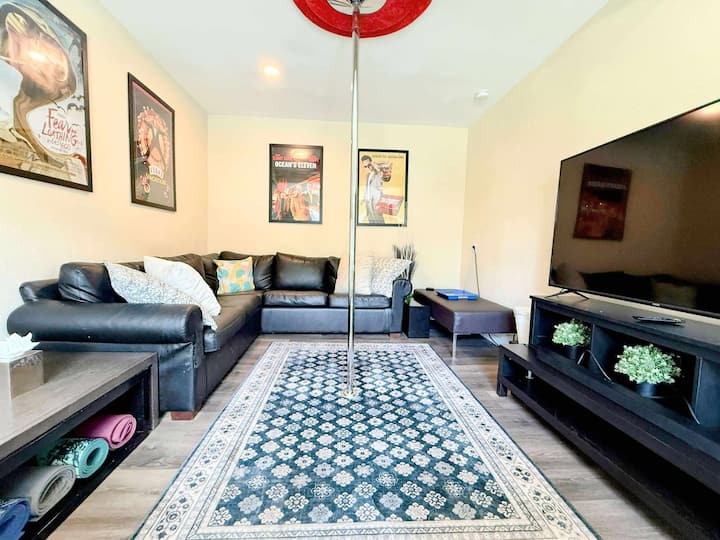 Gather with family or friends on the spacious sectional sofa that's perfect for laughter, games, or a cozy night in.