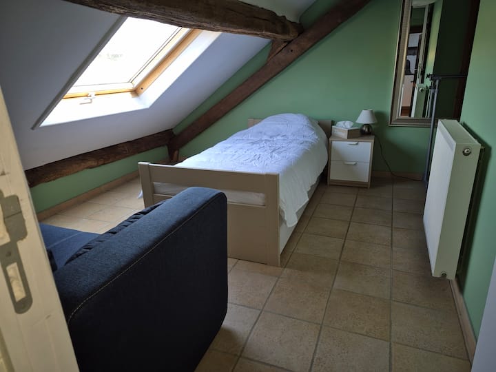 spavaća soba sa sofom na razvlačenje