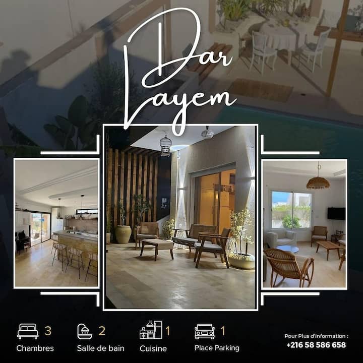 Dar Layem  Villa  Piscine  Au Charme Méditerranéen - Tunesien