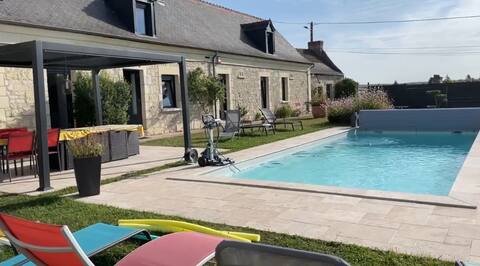 Longère with heated pool and fireplace