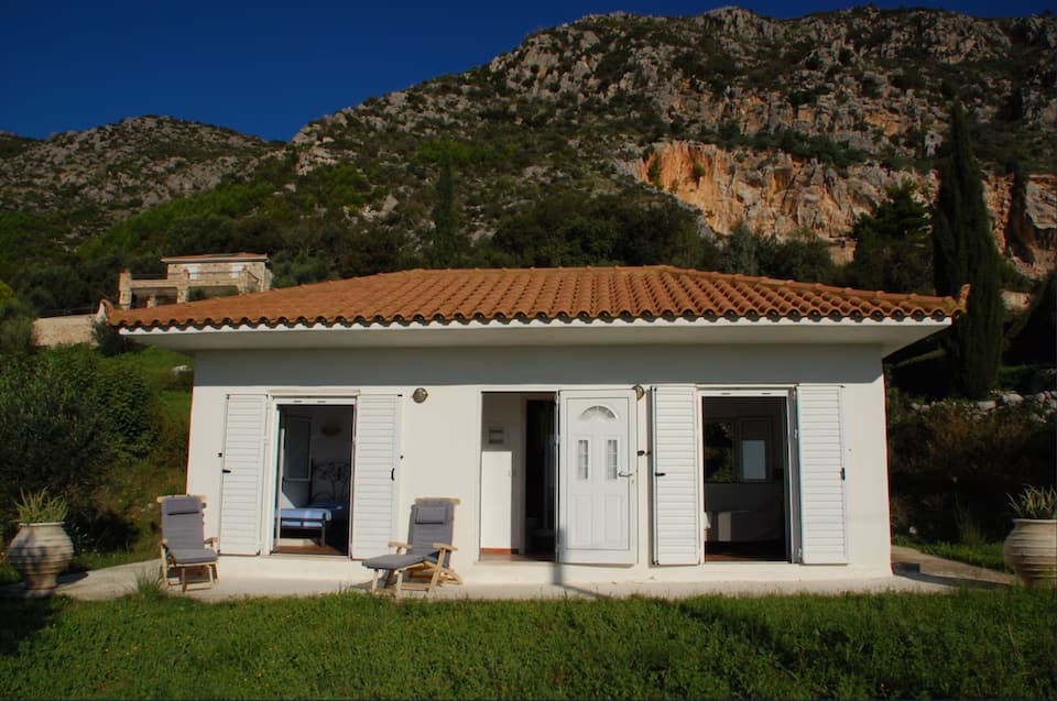 The guest annex set within the olive grove