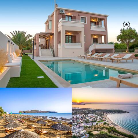 3′ to Beach & Near Chania / Private Heated Pool