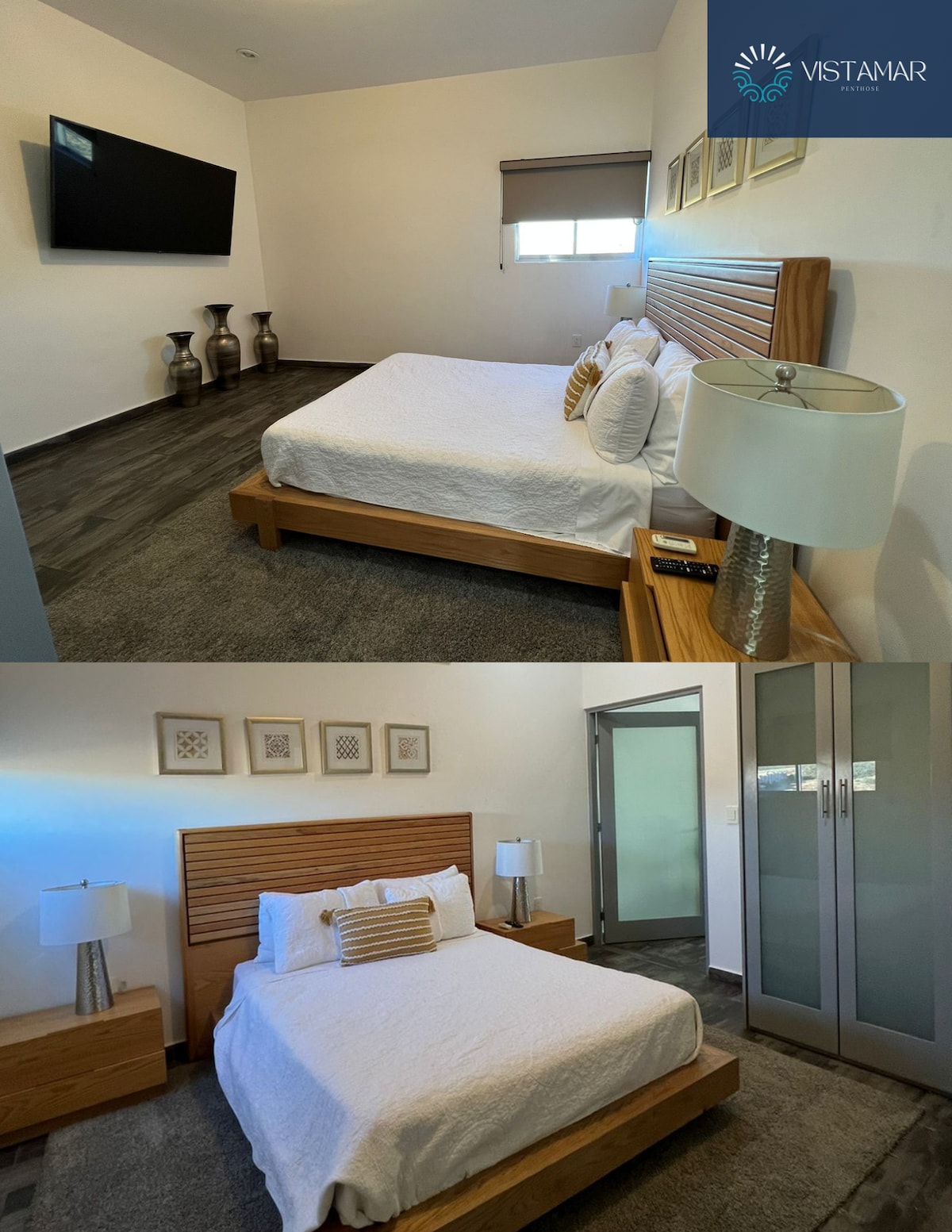 Kitanda cha ukubwa wa mfalme 
Mwonekano mzuri