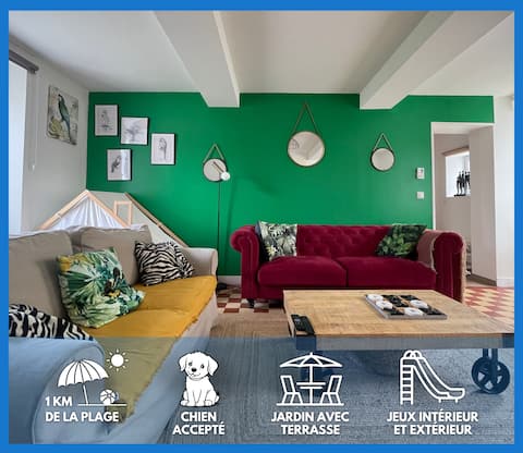 So Wild: 800 m from Omaha Beach, garden, arcade, games