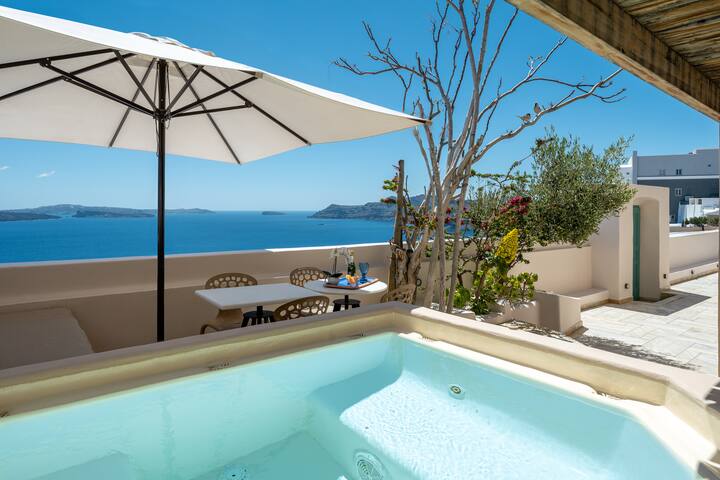 Passion Blue Villa Oia 2 Hot Tubs and Caldera View