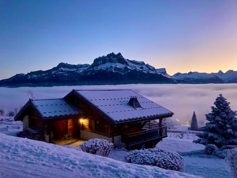 Comfy chalet with sauna and Mont Blanc's view