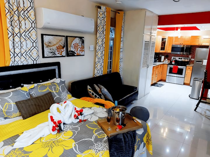 Aesthically designed layout, perfect for entertaining. From the bedroom to the living to the kitchen. (Wine not included).