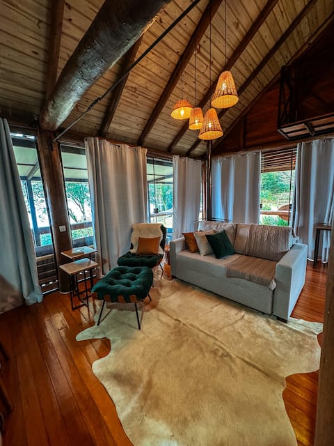 Imóvel de sucesso: Chalet with a beautiful sunset em Três Coroas