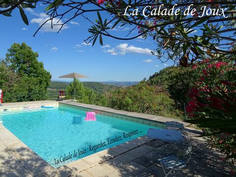 Swimming pool, air-conditioned rooms, extensive view, quiet