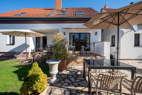 Two-Story Retreat with Fireplace & Terrace