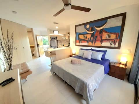 Aparta-Suite steps from the beach and C.C. Zazué.