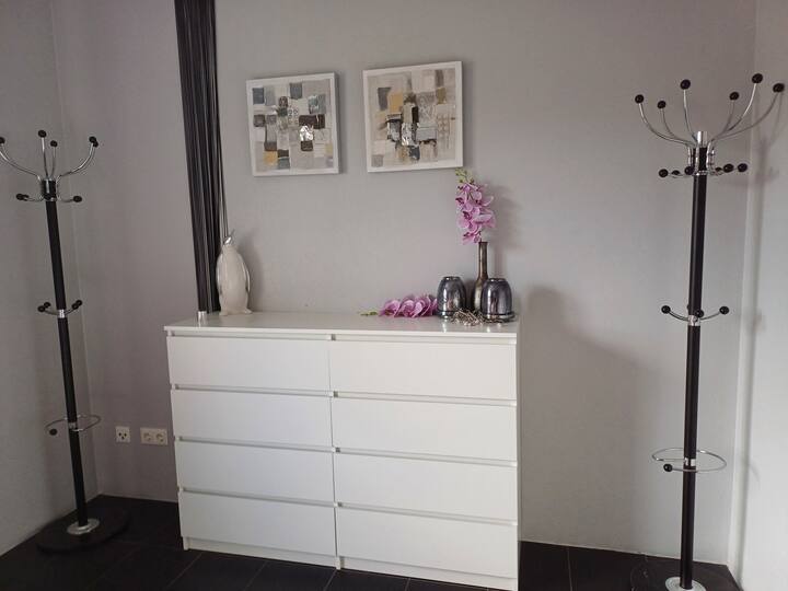 This dresser with  enough storage space is available in the bedroom 