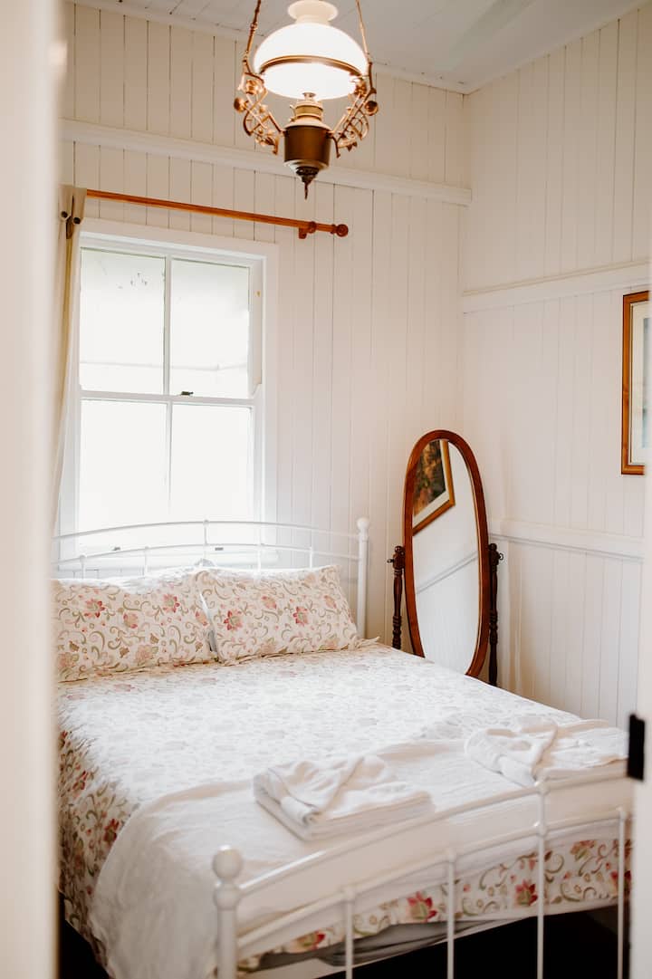 Three bedrooms and three beds accommodate up to six guests.