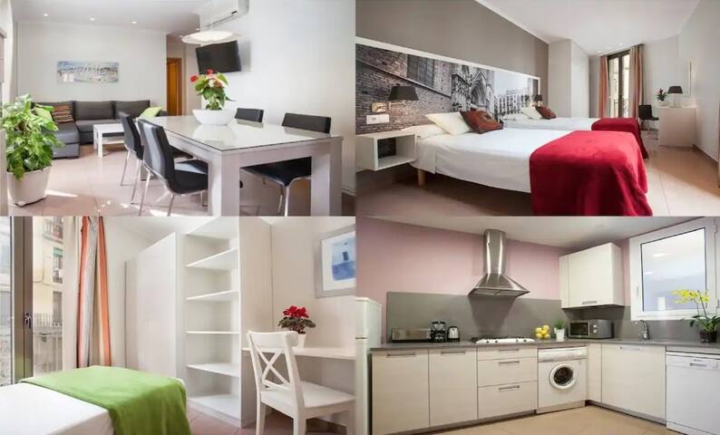 GroupFlat 2 nice apartments El Born Old Town 11ppl