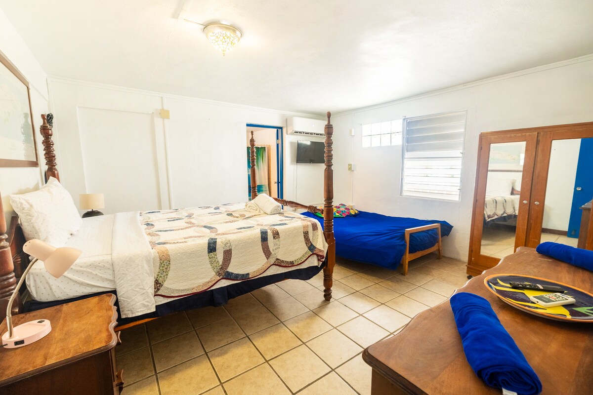 Karaya room has a queen size bed with sofa bed in the room that can accomodate another person.