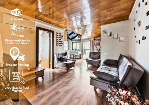 Arya Roof House  Downtown/BBQ/ 10 min walk sea