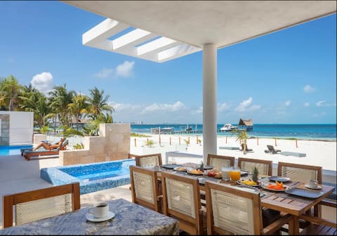 Beachfront villa with pool and private beach