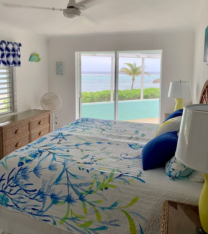 Bedroom with a double ocean view.