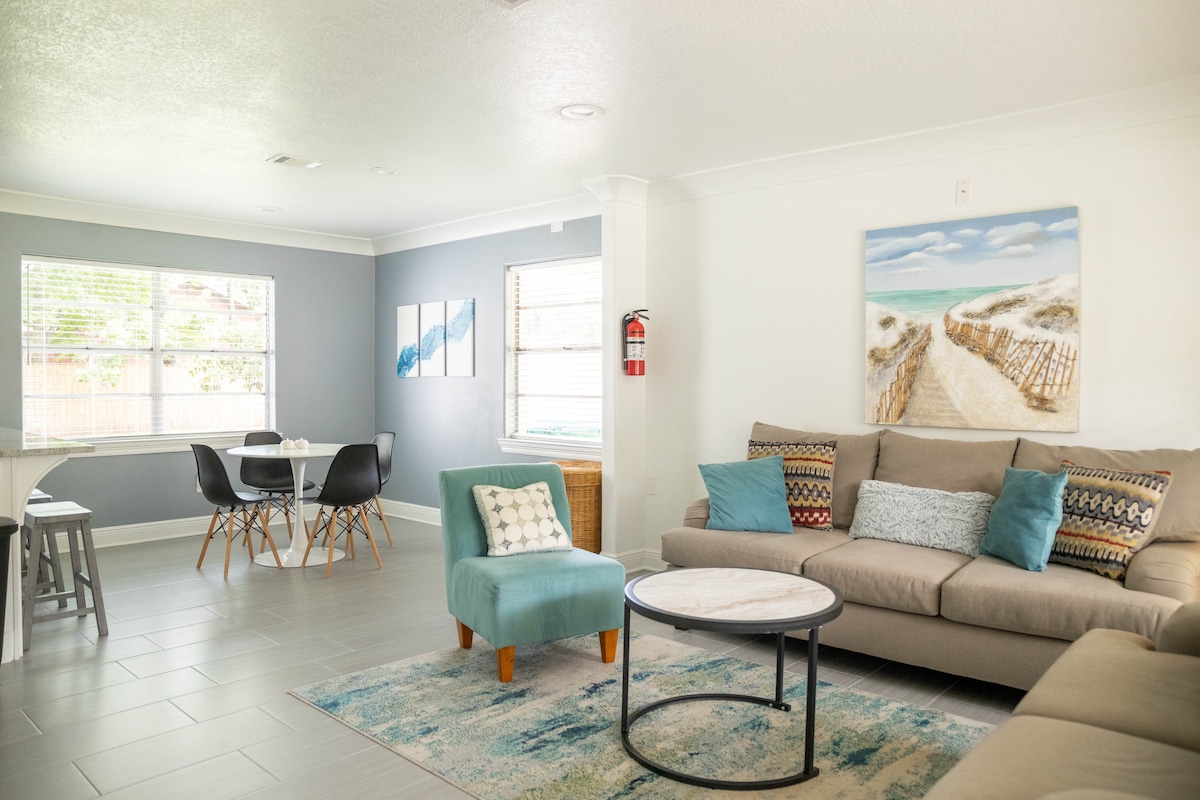 Living room and dining area